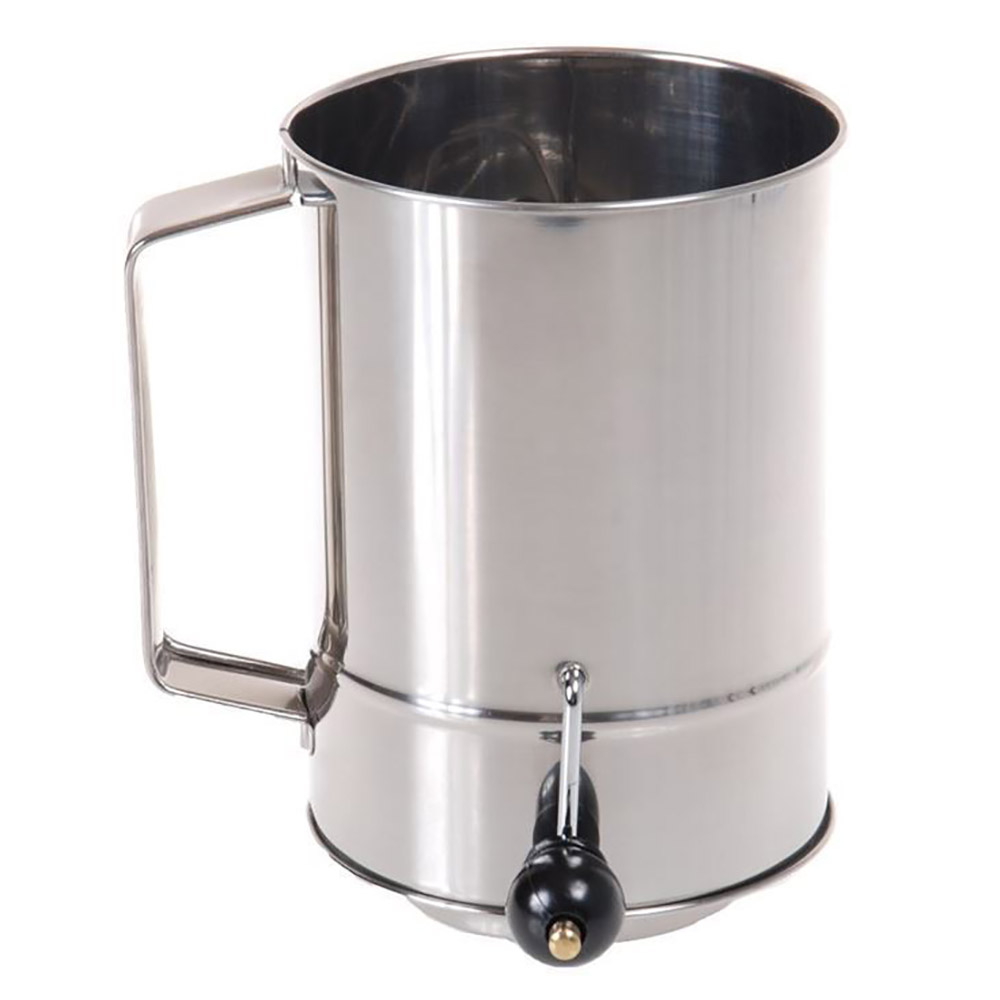 D.Line Stainless Steel 5 Cup Flour Sifter with Crank Handle